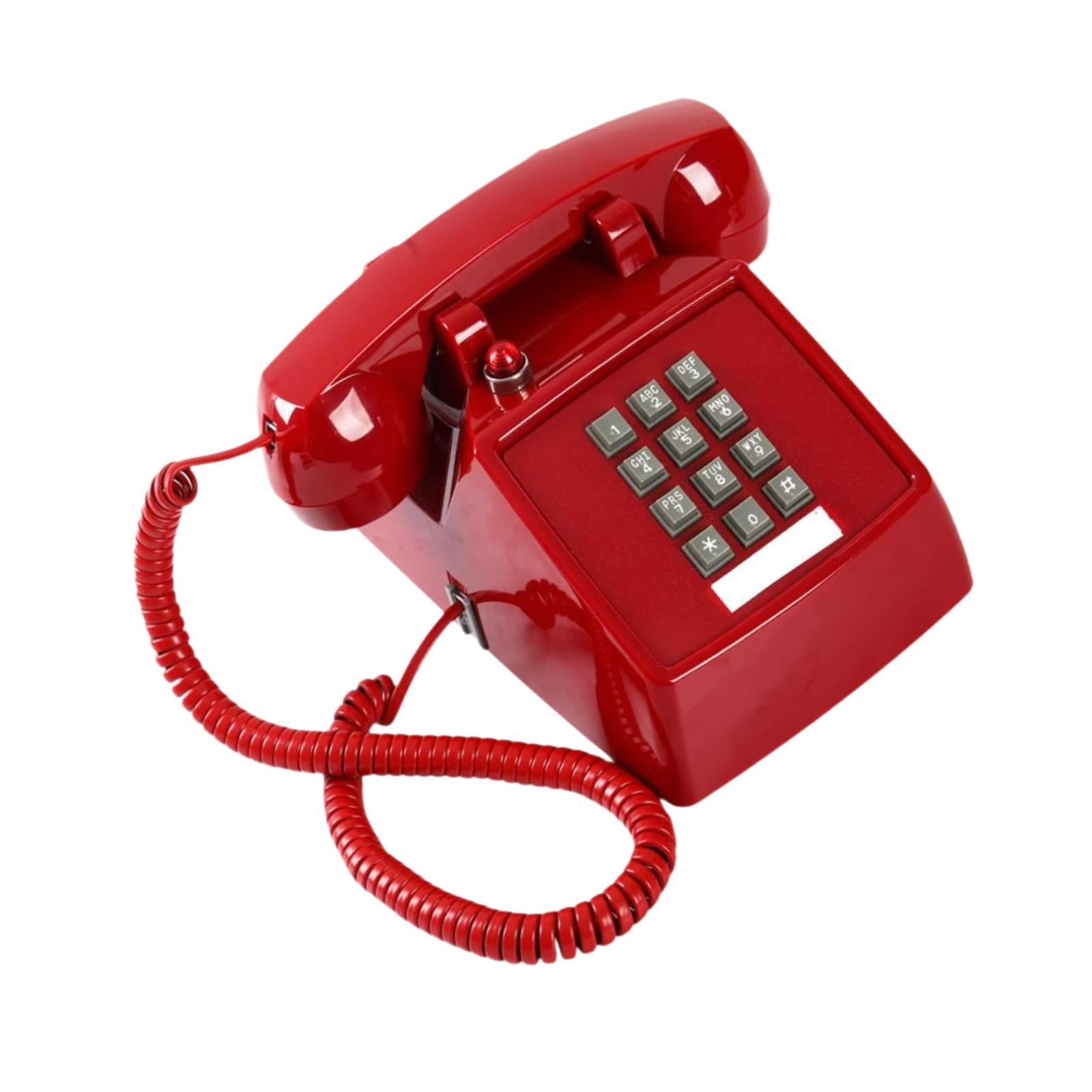 Magideal - Teléfono De Escritorio Con Cable Y Soporte Metálico Para Hoteles Y Residencias 13 X 22,2 X 11,5 Cm , Rojo