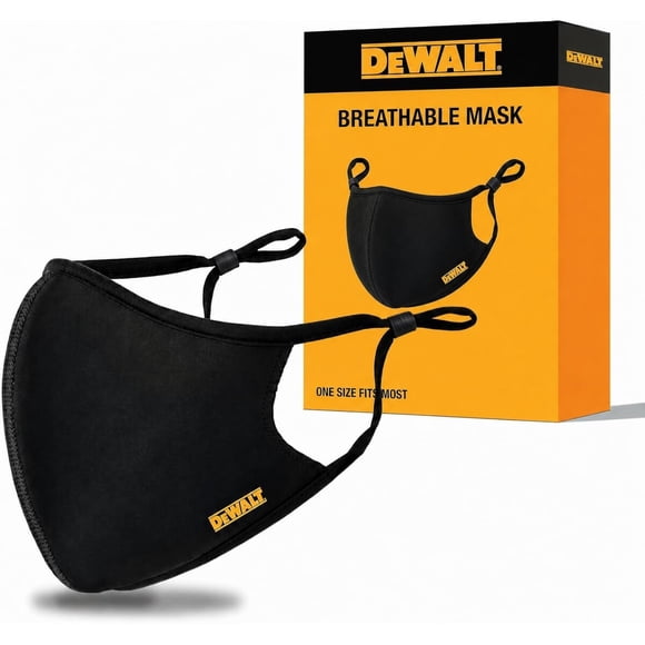 DEWALT Cooling Black Face Masks, Adjustable Fit Neck Strap