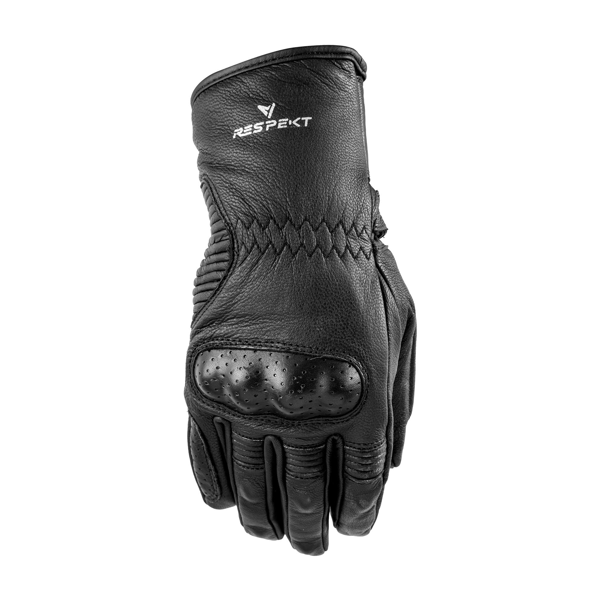 Guante Cuero Natural Moto, Térmico E Impermeable, Negro. Respekt