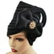 thumbnail image 2 of Elegant Faux Pearl Turban Cap with Adjustable Bow - Trendy Multi-Layered Hijab for Women's Hair Accessories, 2 of 4