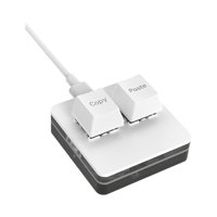 Magideal - Copiar Y Pegar Teclado De 2 Teclas Teclado Mecánico Para Jugar Tipo C Teclado De Programación De 2 Teclas Para Dibujar Control De Volumen De Juegos Blanco
