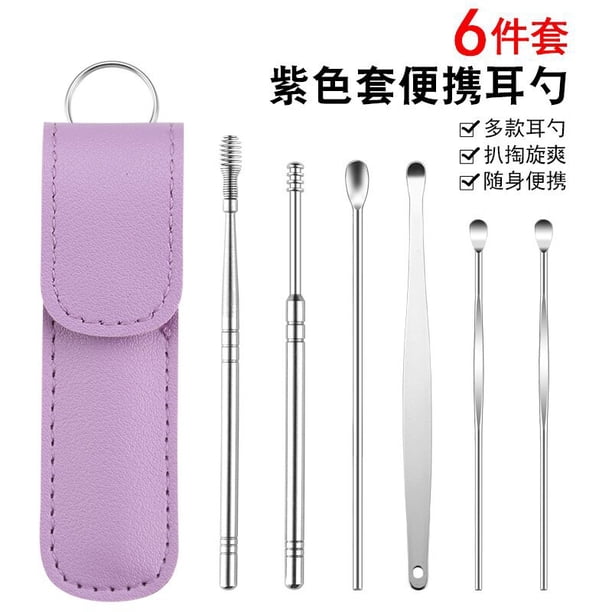 6PCS Ear Cleaner Wax Removal Tool Earpick Sticks Earwax Remover Curette Ear Pick Cleaning Ear Cleanser Spoon Health Care Earpick