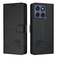 Funda Tipo Cartera Foxdock Para Motorola Edge 60 Con Soporte, Ranuras, Rfid, Diseño De Gato