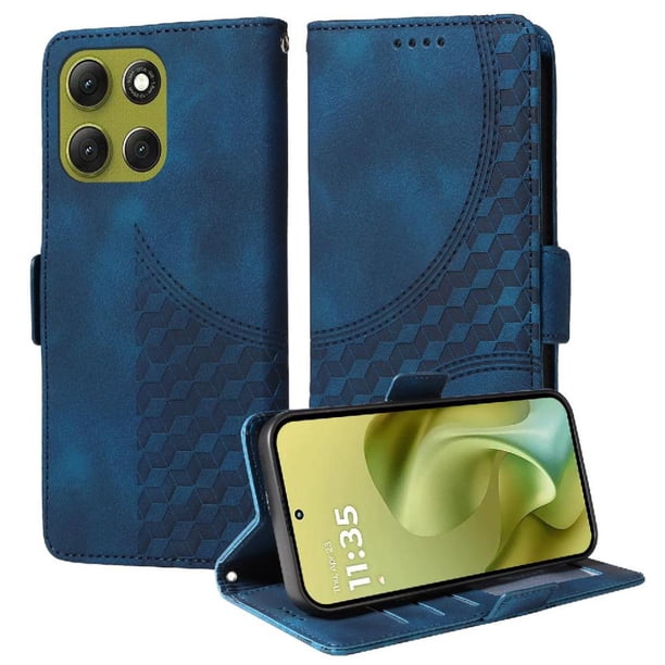 Carcasa FOXDOCK Motorola Moto G86 de cuero PU, diseño acolchado clásico, protección contra caídas y rayones