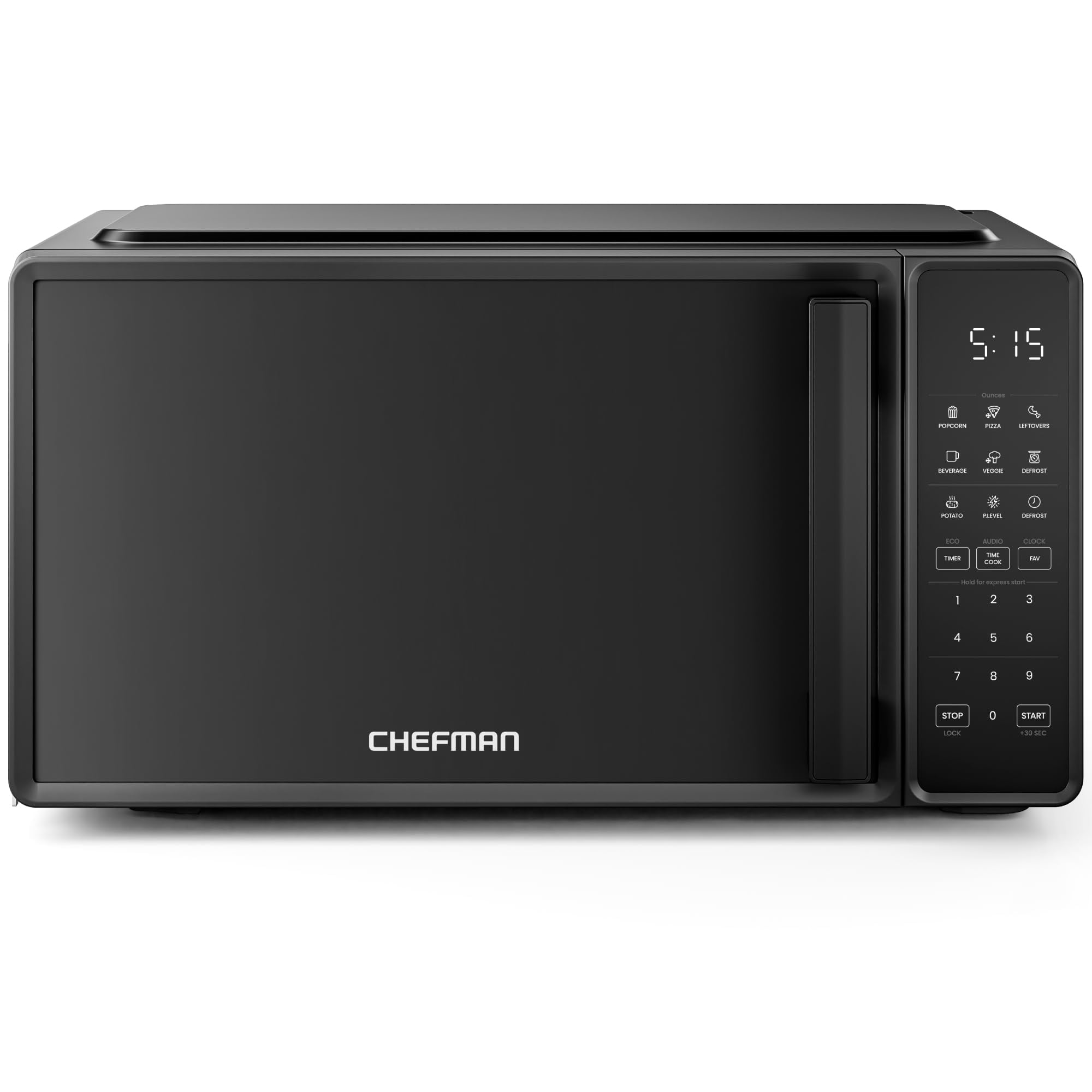 Chefman - Horno Microondas 0 7 Pies Cúbicos 700 W 10 Niveles De Potencia Negro