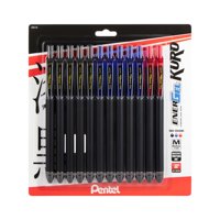 Bolígrafo De Gel Líquido Pentel Energel Kuro 0.7 Mm Línea Media, Surtido, Paquete De 12