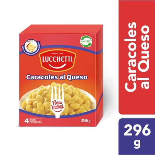 Fideo Pasta Caracoles Al Queso Caja 296 g Lucchetti