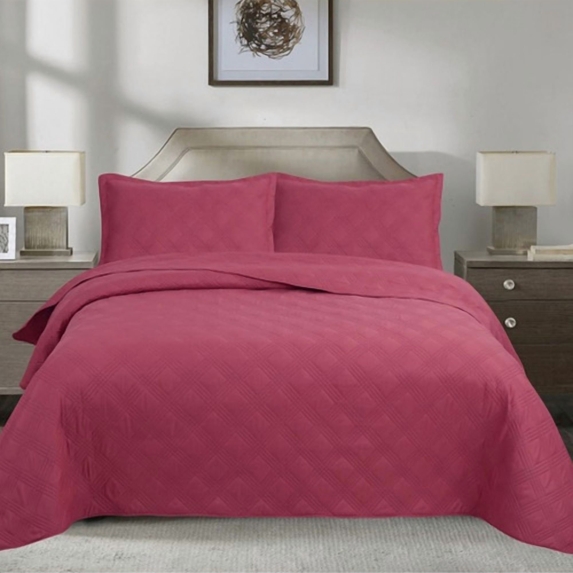 Quilt Andes Liso Frambuesa King