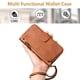thumbnail image 5 of Funda Tipo Billetera para Samsung Galaxy M13 4G con Cremallera Portatarjetas Soporte Correa de Muñeca Cuero marrón, 5 of 5