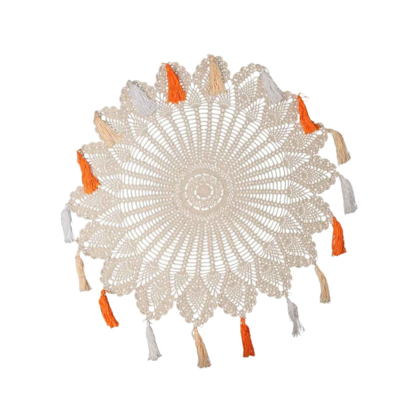 Bothyi - Mantel De Crochet Hecho A Mano De 31,5" De Algodón Para Mesa De Cafetería, Cocina Y Comedor