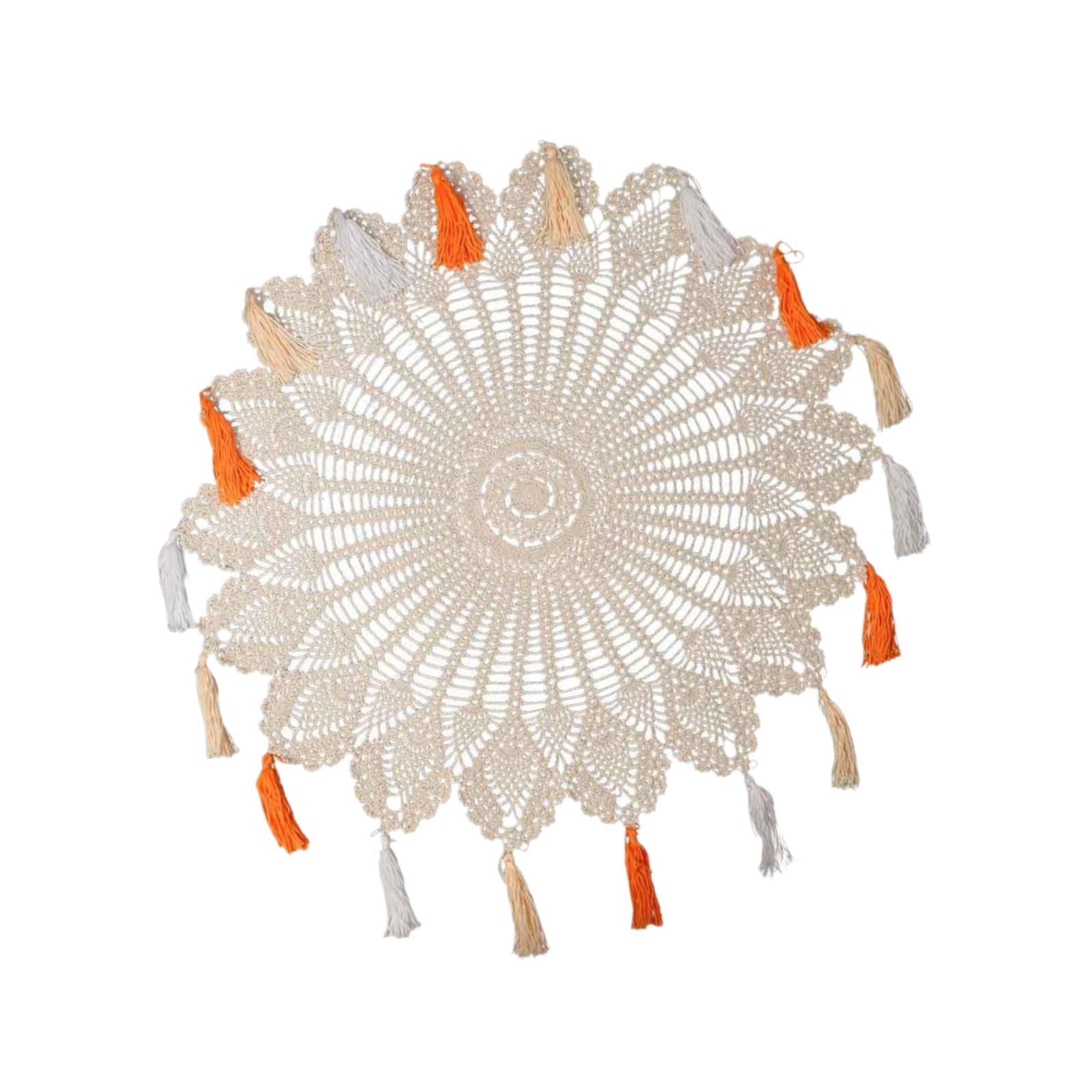 Bothyi - Mantel De Crochet Hecho A Mano De 31,5"" De Algodón Para Mesa De Cafetería, Cocina Y Comedor