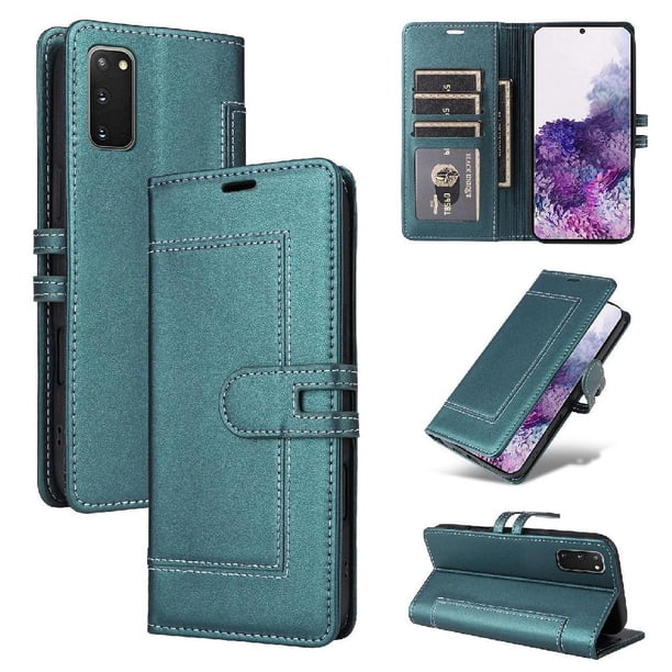 Premium Wallet Case for Samsung Galaxy S20 with Card Slots & Kickstand, Flip Cover Green
