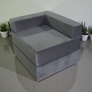 Diseños Valestrini - Sofa Cama Arkos En Felpa Gris Oscuro