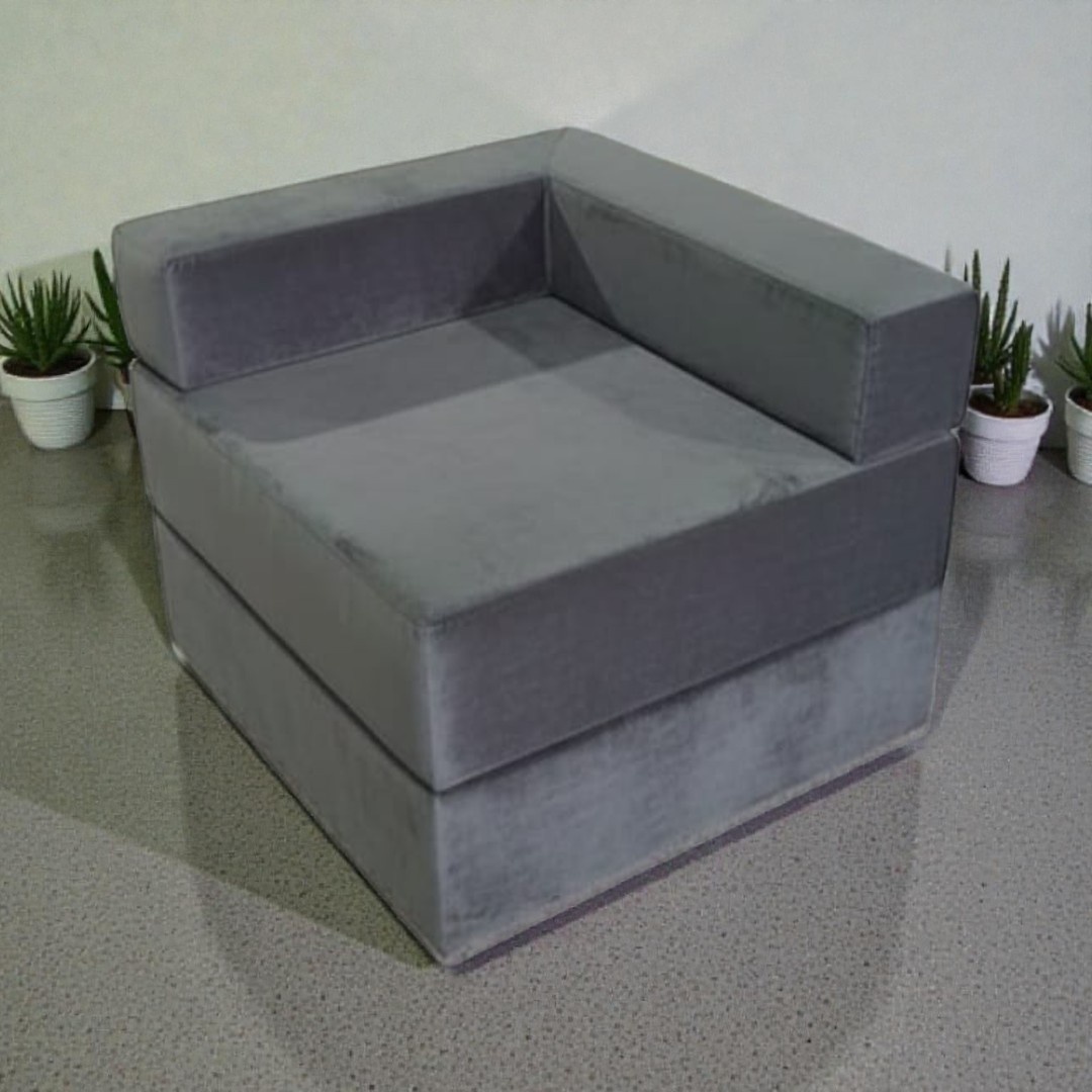 Diseños Valestrini - Sofa Cama Arkos En Felpa Gris Oscuro