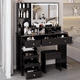 thumbnail image 3 of 41" Large Size Left Drawer Desktop Vanity Table+Cushioned Stool Dresser Set, 2 AC+2 USB Power Station, Hair Dryer Stand, Extra Large Touch Control LED Mirror, 3-color Switch, EPA, GCC, UL Certificate, 3 of 3