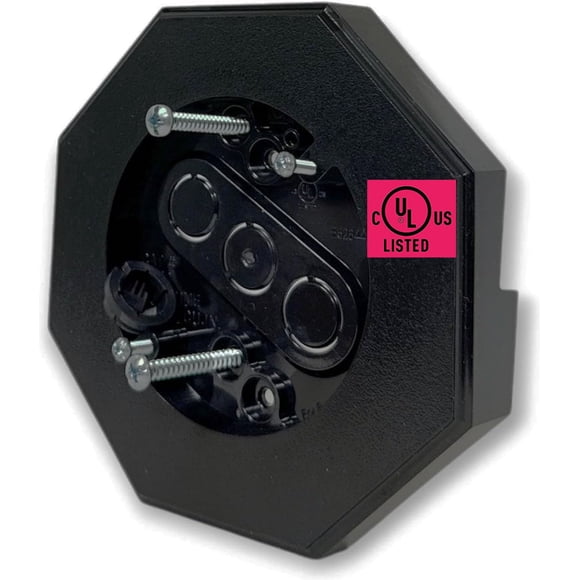 iMBAPrice 8141-BK Bloque de montaje negro para revestimiento con caja eléctrica integrada, soporte v