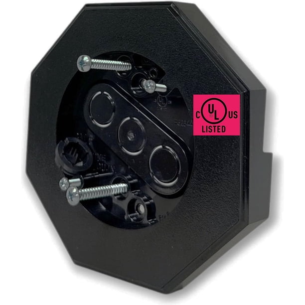 iMBAPrice 8141-BK Bloque de montaje negro para revestimiento con caja eléctrica integrada, soporte v