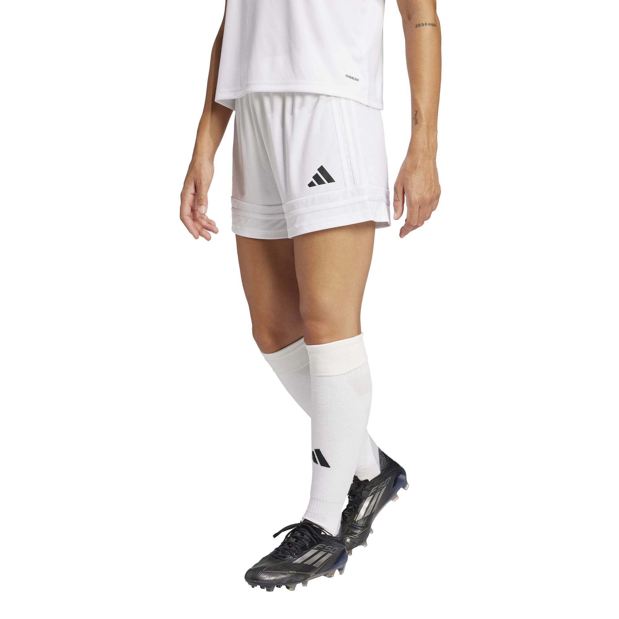 Pantalones Cortos Adidas Squadra 25 Soccer Para Mujer, Blanco/blanco/negro