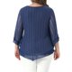thumbnail image 3 of Agnes Orinda Conjuntos de Halloween Tallas Grandes Escuela Universidad Mujeres Blusas de Malla con Volantes de Manga 3/4 Cuello en V Doble Capa Ajuste Suelto Camisa 4X Azul Marino, 3 of 6
