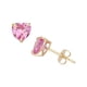 thumbnail image 2 of Aros Paris Jewelry 18k Yellow Gold Plated 4 Ct Heart Created Pink Sapphire Mujeres, 2 of 3