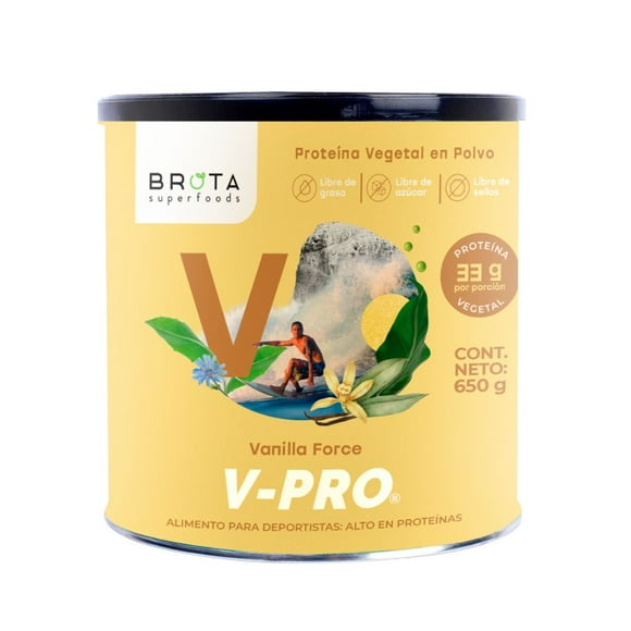 Proteína vegetal en polvo V-pro Vanilla Force 650 g