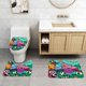 thumbnail image 2 of ¡Vamos, Plátanos! Juego de 3 alfombras de baño de coral fleece: tapete de baño + alfombra de inodoro en forma de U + funda de tapa de inodoro en forma de O, 2 of 6