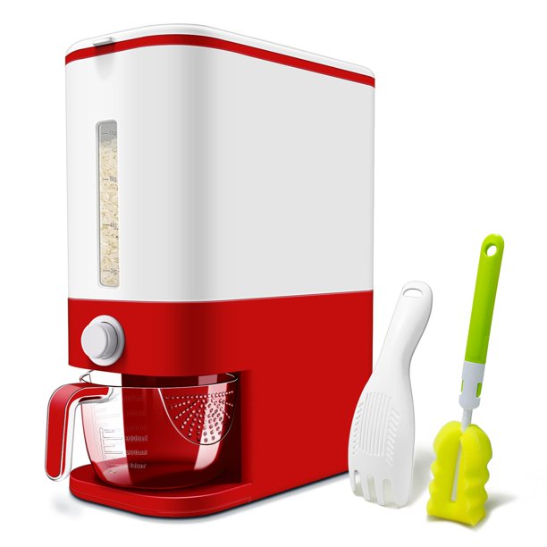 Dispensador de arroz Lenwi, recipiente grande de almacenamiento de cereales de 11,34 kg
