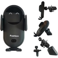 Genérico - Cargador Inalámbrico Para Coche - Sujeción Automática Inteligente, Para Iphone Y Samsung Para Montaje En Ventilación Y Salpicadero - Negro