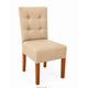 thumbnail image 1 of Pack 4 sillas de comedor, respaldo curvo, estilo capitoné, color beige, 1 of 4
