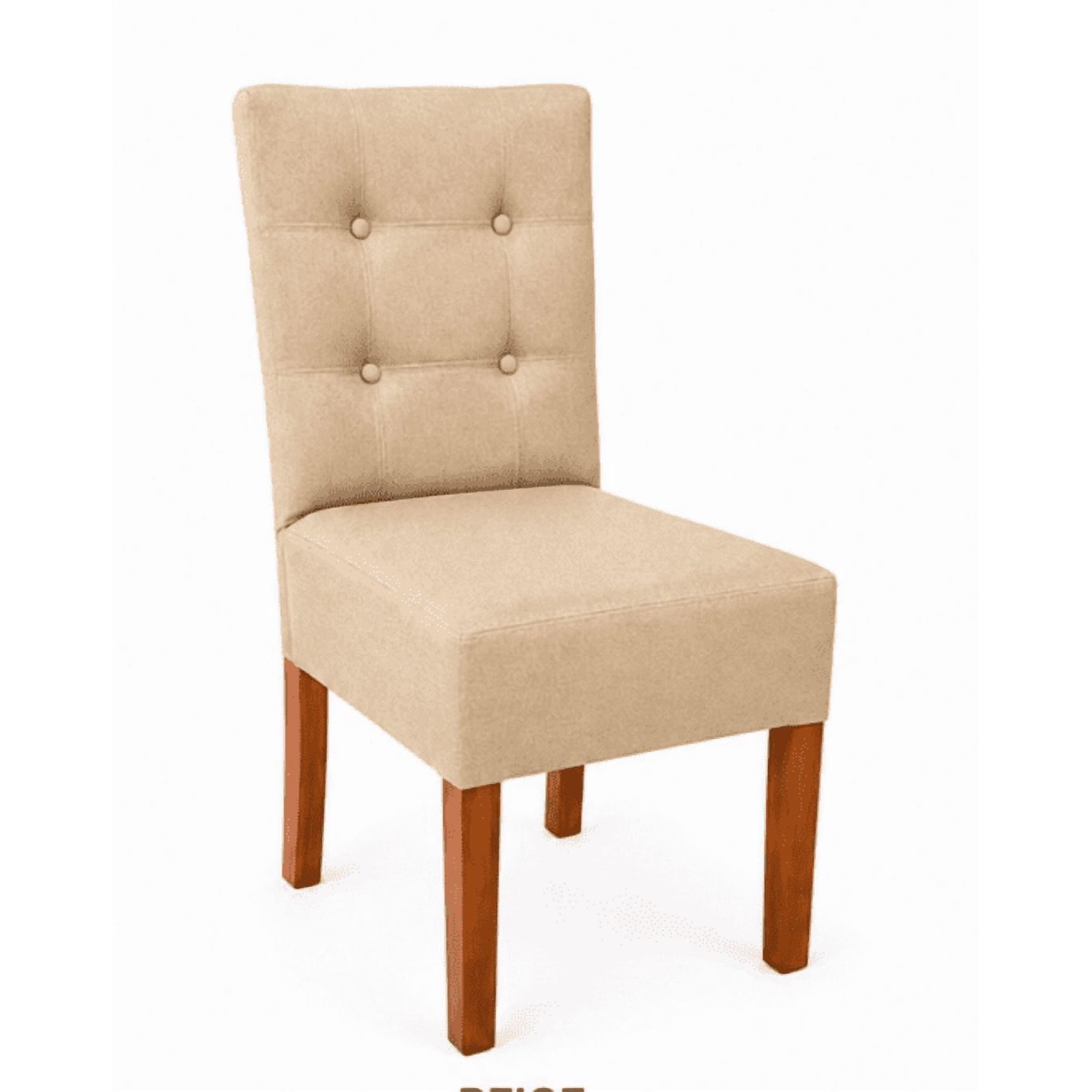 Rous Muebles - Pack 4 Sillas De Comedor, Respaldo Curvo, Estilo Capitoné, Color Beige