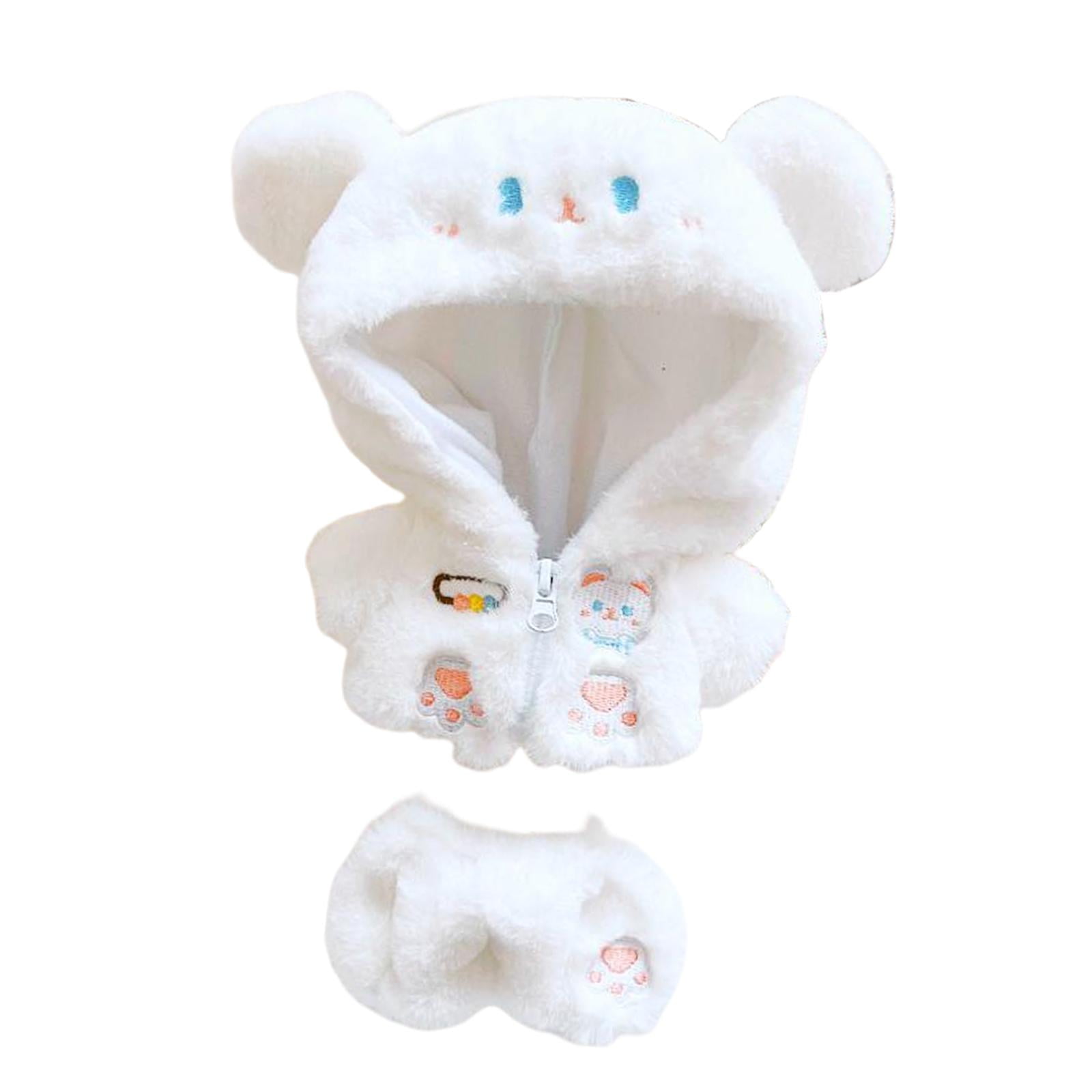 Magideal - Vestido De Muñeca De 7,8 Pulgadas, Abrigo Con Cremallera, Pantalones, Conjunto De Ropa De Cambio De Muñeca, Ropa De Felpa De Muñeca De Moda Para Muñec Oso