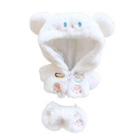 Magideal - Vestido De Muñeca De 7,8 Pulgadas, Abrigo Con Cremallera, Pantalones, Conjunto De Ropa De Cambio De Muñeca, Ropa De Felpa De Muñeca De Moda Para Muñec Oso