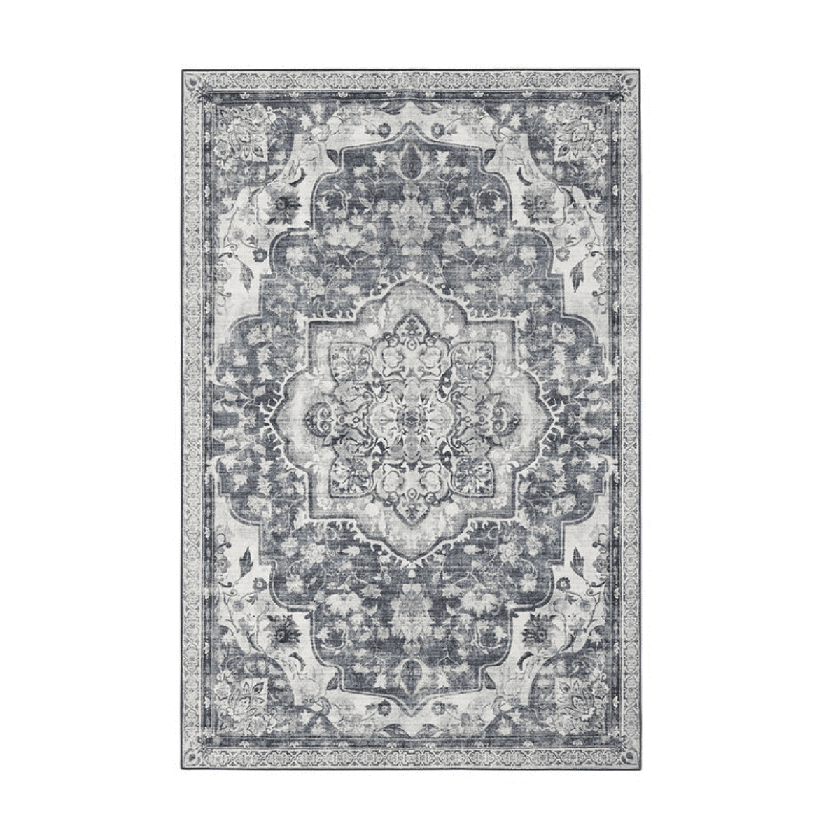 Casa Vinte - Alfombra Antideslizante Vintage Azul Claro Islev 92x61 Cm