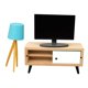 thumbnail image 2 of Casa De Mu?ecas De Madera Moderna Juego De Gabinete De TV De Alta Fidelidad 1/6 1/12 Juguete Creativo De Televisión, 2 of 5