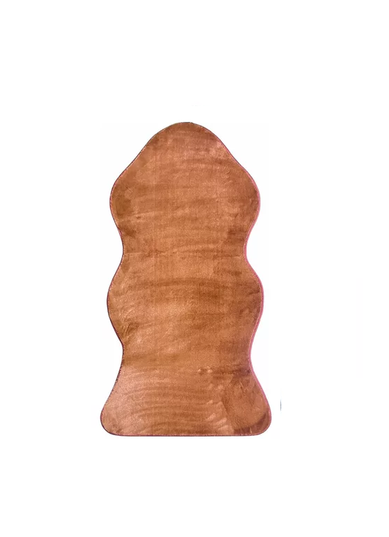 Genérico - Bajada De Cama Alfombra Manta Peluda 120X60 Cm Marrón