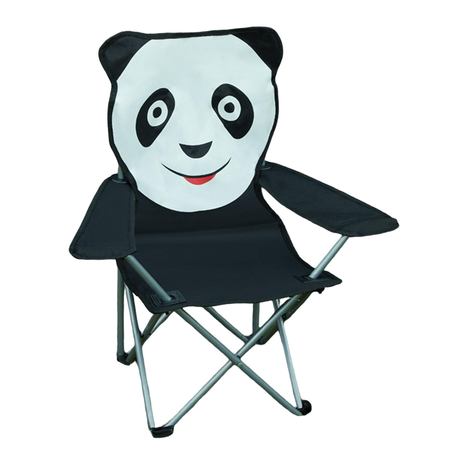 Magideal - Silla De Camping Plegable Para Niños Silla De Playa Silla De Picnic Sillas De Jardín Compactas Portátiles Silla De Campamento Plegable Para Senderismo Blanco Negro