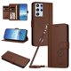 thumbnail image 1 of Funda Cartera Trébol para Samsung Galaxy S21 Ultra con Ranuras Tarjetas y Carga Inalámbrica Marrón, 1 of 6