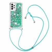 Funda Foxdock Para Samsung Galaxy M23 Con Cuerda Ajustable, Brillo Líquido, Protección Antigolpes Y Lente – Ideal Para Regalo