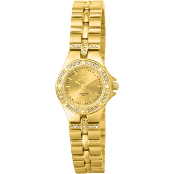Reloj Invicta Wildflower Collection chapado en oro de 18 quilates para mujer
