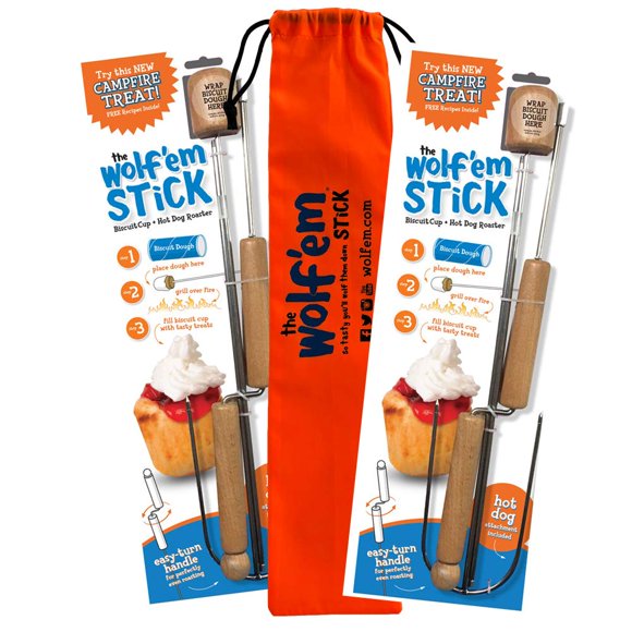 Set de 2 varillas para asar Wolf'em de acero inoxidable para BBQ
