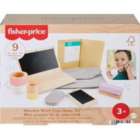 Fisher-Price - Juego De Simulación De Madera Para Trabajar Desde Casa 9 Piezas
