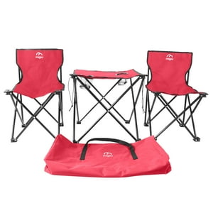 Miglu - Juego De Mesa Con Sillas Plegables Rojo