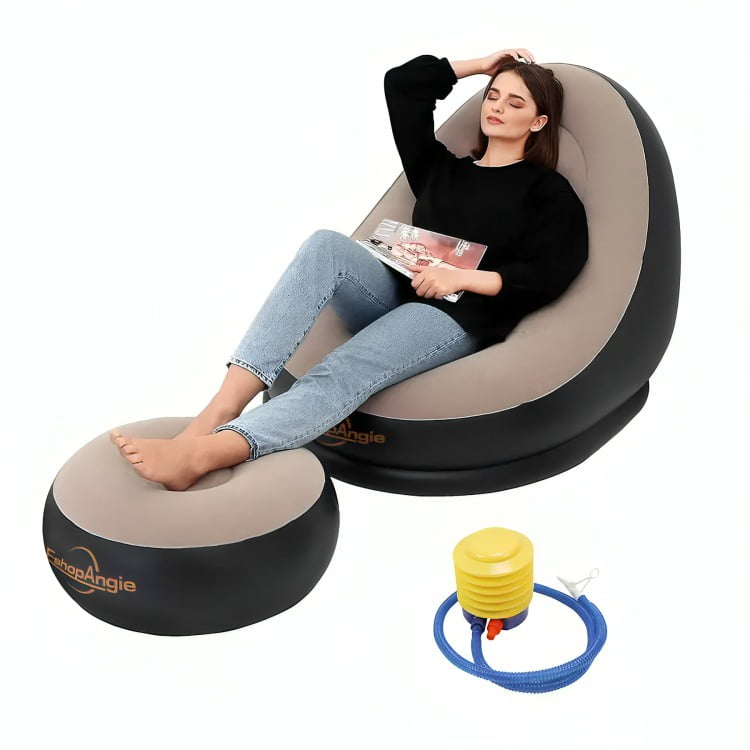 Genérico - Sofá Tumbona Inflable Puff Inflable Reposa Pies + Inflador