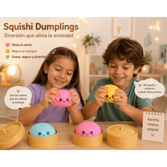 Juguete Antiestrés Squishy Forma De Dumpling Kawai