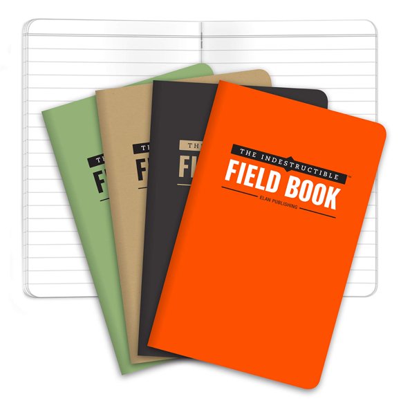 Cuaderno de campo Elan Publishing 9 cm x 14 cm, pack de 4, rayado