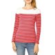 thumbnail image 5 of INSPIRE CHIC Blusa de Mujer para Regreso a Clases con Bloque de Color a Rayas de Manga Larga Camiseta Casual M Rojo-Blanco, 5 of 8