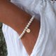 thumbnail image 2 of Pulsera Ursteel con inicial de perla ajustable en oro y plata, 2 of 7