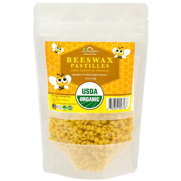Cera de abejas orgánica EE. UU. 114 g Pastillas amarillas 4 oz