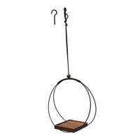 Magideal - Colgador De Macetas Colgante Cesta Decorativa Para Plantas Soporte Para Flores Estructura De Hierro Y Madera Útil Para Decoración En Ventana Balcón Pa