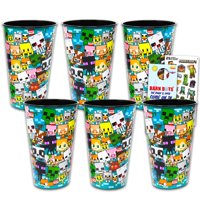 Set De 6 Vasos Reutilizables Minecraft De 710 Ml Para Fiesta